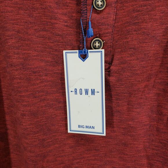 ROWM New Men's Cinnamon Cotton Pullover Long Sleeve Henly Shirt Size 4XT - Picture 9 of 13